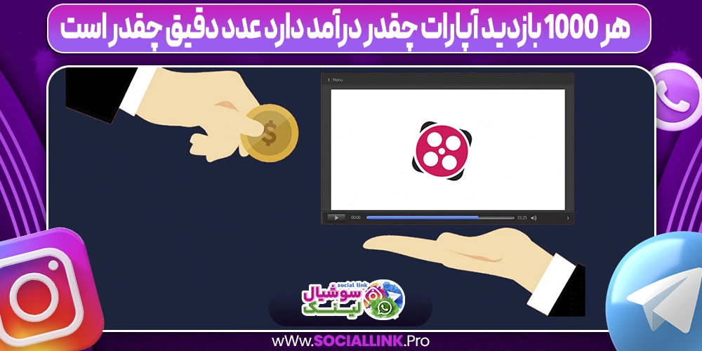 هر 1000 بازدید آپارات چقدر درآمد دارد عدد دقیق چقدر است
